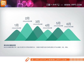 绿色扁平化幻灯片柱状图-第一PPT
