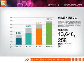 6张多彩扁平化PPT柱状图-第一PPT