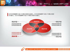红黑立体PPT文氏图-第一PPT