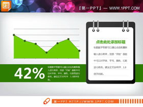 绿色记事本说明PPT折线图-第一PPT