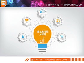 两张灯泡造型的聚合关系PPT图表-第一PPT