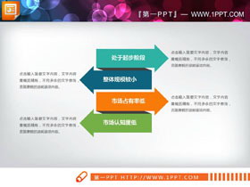 四个彩色箭头纵向排列PPT图表-第一PPT