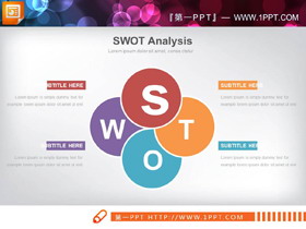 6种配色的SWOT分析PPT图表-第一PPT