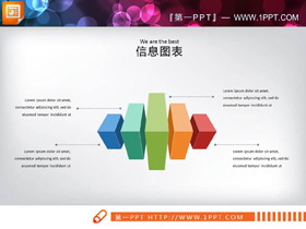 40页彩色扁平化组合关系PPT图表-第一PPT