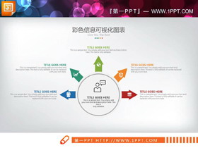 图标装饰的五数据项扩散关系PPT图表-第一PPT