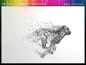 两张黑色粒子豹子PPT素材下载-第一PPT