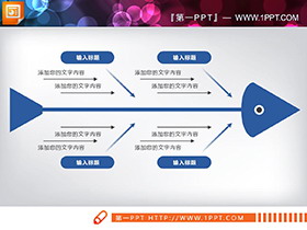 6种配色的实用PPT鱼骨图图表下载-第一PPT