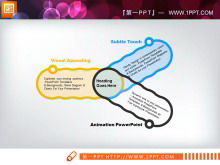简洁线条勾勒的交叉关系PPT图表下载-第一PPT