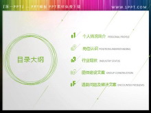 绿色动态清新PPT目录素材下载-第一PPT