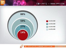 扁平化设计的层级关系PPT图表-第一PPT