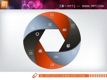 圆形3D立体PPT图表-第一PPT