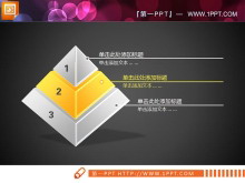 黄色立体水晶风格金字塔PPT图表下载-第一PPT