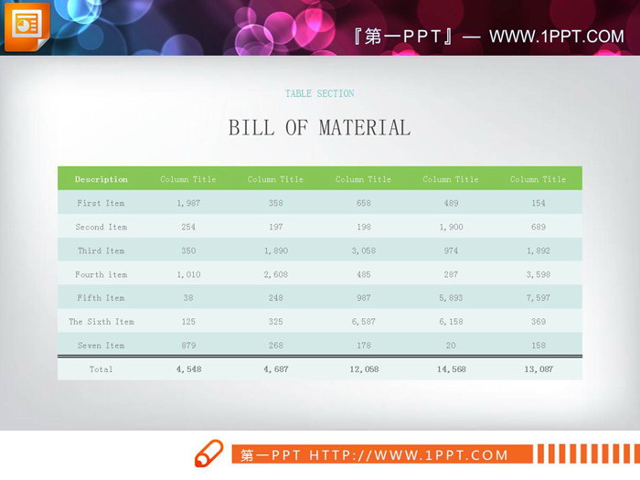 图片[1]-绿色淡雅PPT表格模板-第一PPT