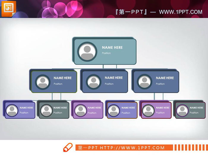 图片[3]-UI风格的圆角矩形PPT组织结构图-第一PPT