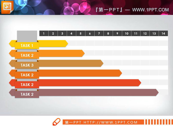 图片[1]-三种配色的扁平化PPT甘特图-第一PPT