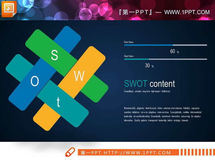 图片[1]-四张交叉关系的SWOT幻灯片图表-第一PPT
