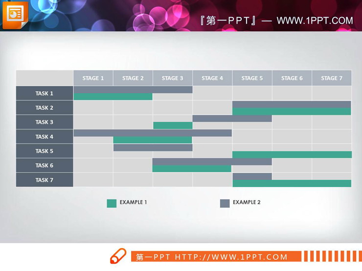 图片[1]-三张7X7甘特图PPT图表-第一PPT