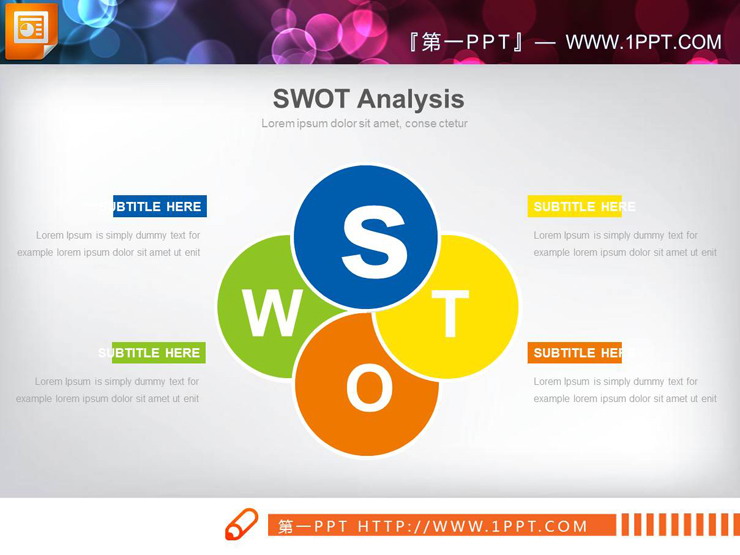 图片[2]-6种配色的SWOT分析PPT图表-第一PPT