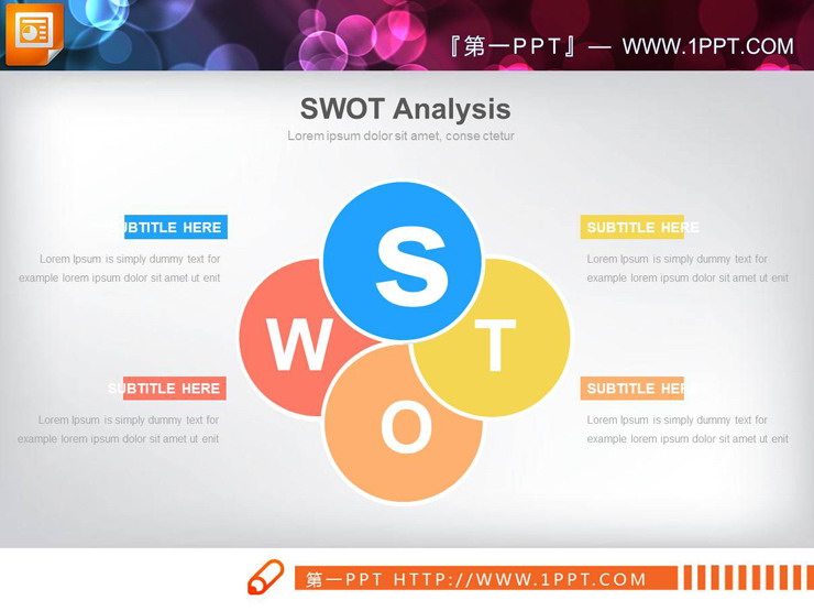 图片[3]-6种配色的SWOT分析PPT图表-第一PPT