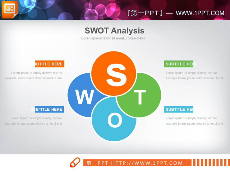 图片[4]-6种配色的SWOT分析PPT图表-第一PPT