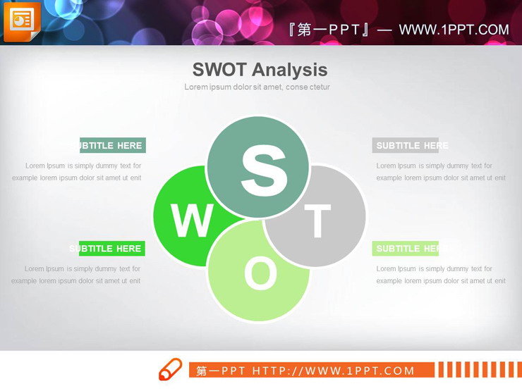 图片[6]-6种配色的SWOT分析PPT图表-第一PPT