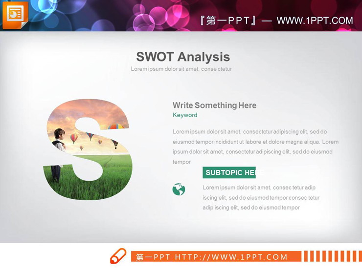 图片[1]-图片填充样式的SWOT分析PPT图表-第一PPT