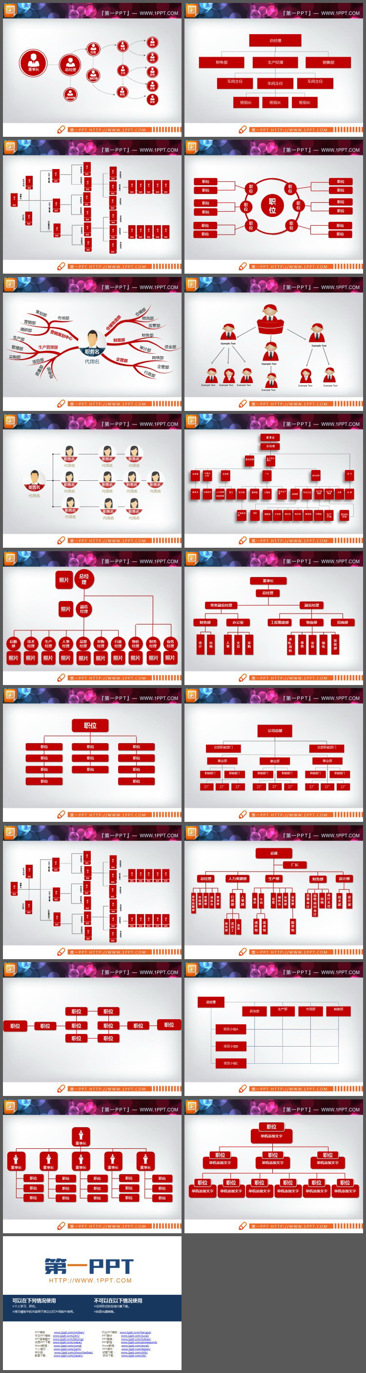 图片[2]-18套红色版组织结构图PPT图表-第一PPT