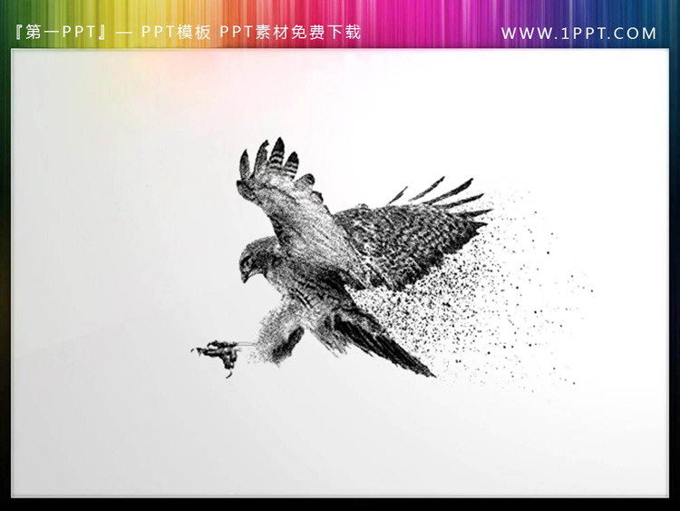 图片[1]-三张黑色粒子老鹰PPT插图素材-第一PPT
