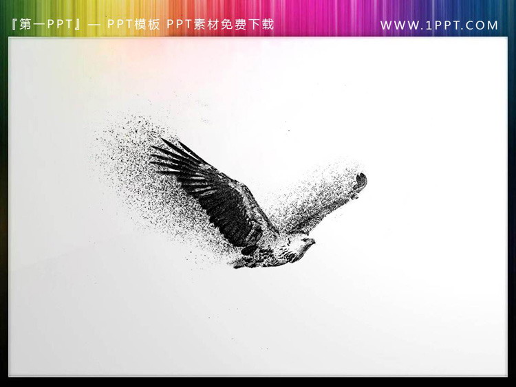 图片[2]-三张黑色粒子老鹰PPT插图素材-第一PPT