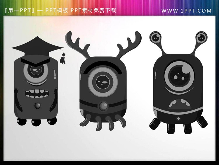 图片[5]-12张可爱的卡通小怪兽PPT素材下载-第一PPT