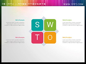 8套彩色扁平化SWOT分析PPT图表下载-第一PPT