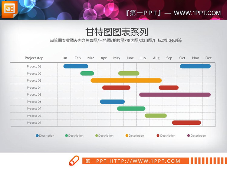 图片[7]-8套彩色扁平化PPT甘特图图表下载-第一PPT