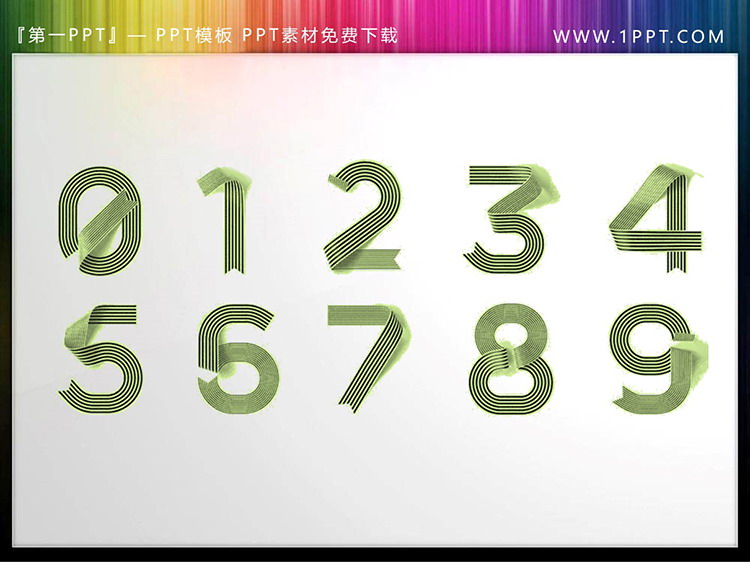 图片[2]-黑白线条构成的0到9数字PPT素材-第一PPT