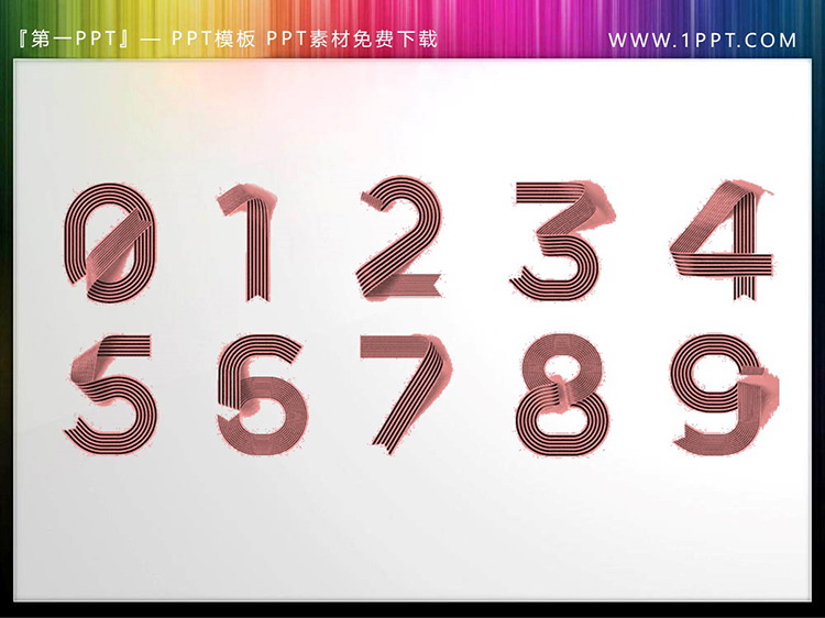 图片[3]-黑白线条构成的0到9数字PPT素材-第一PPT