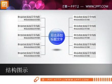 蓝色立体球面引出的结构图PPT图表-第一PPT