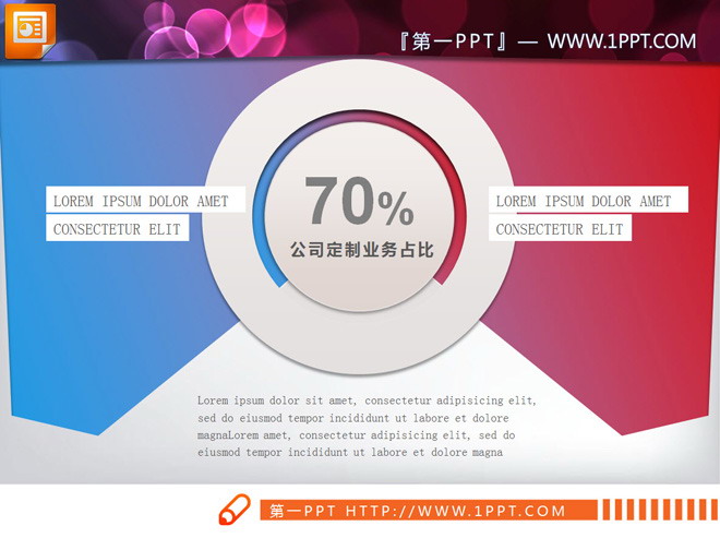 图片[1]-一张彩色背景饼状图PPT图表-第一PPT