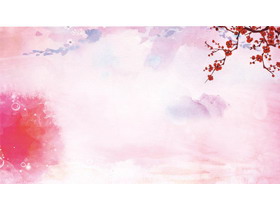 粉色唯美梅花PPT背景图-第一PPT