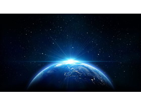 深蓝星空星球PPT背景图-第一PPT
