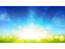 梦幻风格的蓝绿模糊幻灯片背景图片-第一PPT