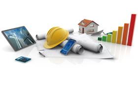 安全帽建筑图纸PPT背景图片-第一PPT
