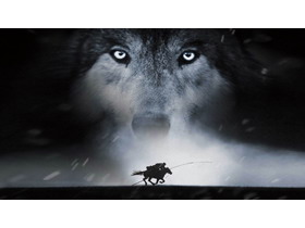 黑色狼PPT背景图片-第一PPT