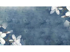 五张唯美水彩花卉绿叶PPT背景图片-第一PPT