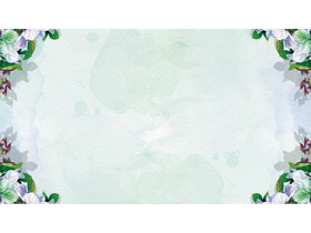 绿色水彩花卉PPT背景图片-第一PPT