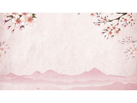 粉色唯美桃花PPT背景图片-第一PPT