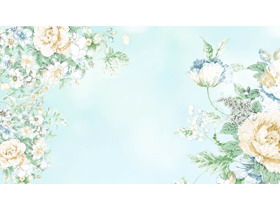 三张唯美水彩花卉PPT背景图片-第一PPT