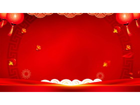 红色喜庆新年主题PPT背景图片免费下载-第一PPT