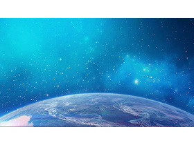 简约蓝色星空星球PPT背景图片-第一PPT