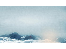 四张蓝色高山云海PPT背景图片-第一PPT