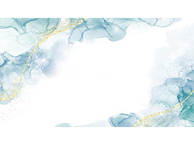 两张蓝色鎏金水彩PPT背景图片-第一PPT