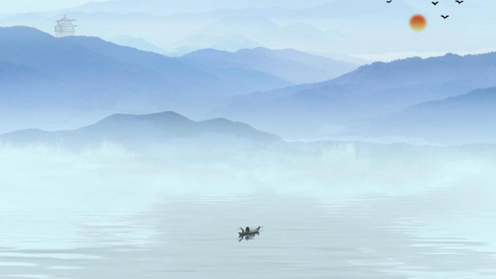 图片[2]-14张淡雅高山流水PPT背景图片-第一PPT